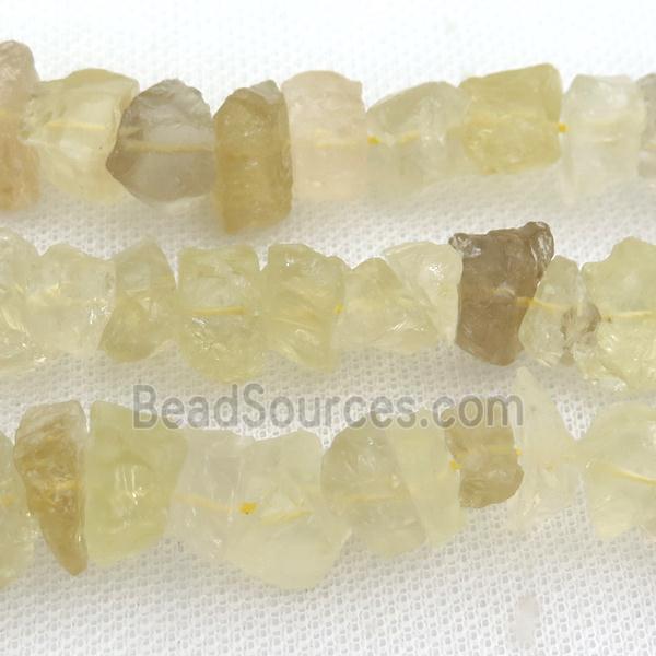 raw Lemon Quartz nugget chip beads