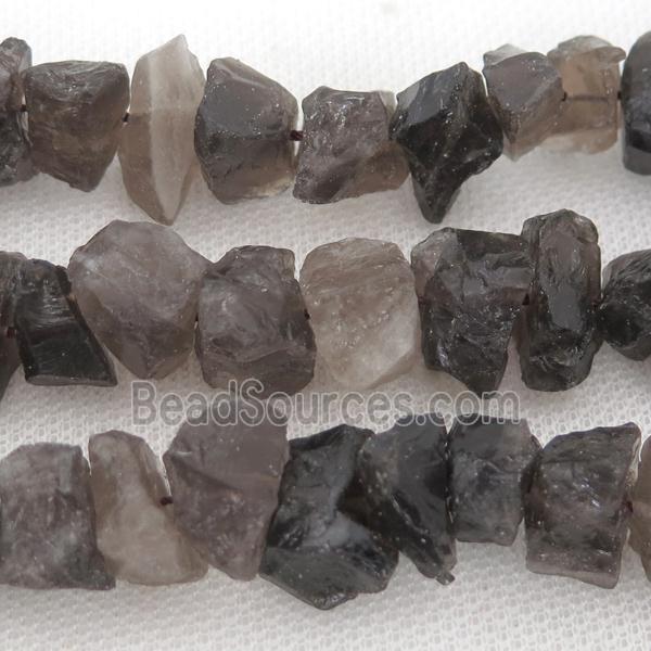 raw Smoky Quartz chip beads, freeform