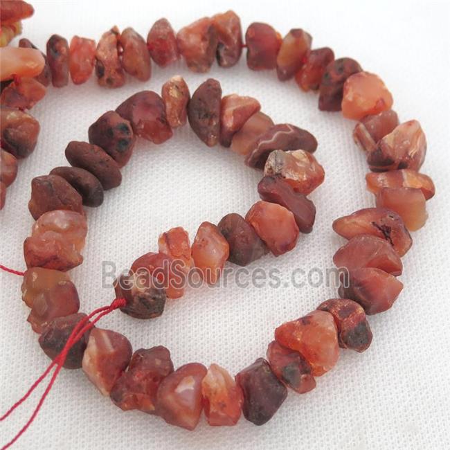 red Carnelian Agate chip beads, freeform