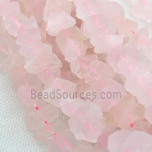 Rose Quartz chip beads, freeform