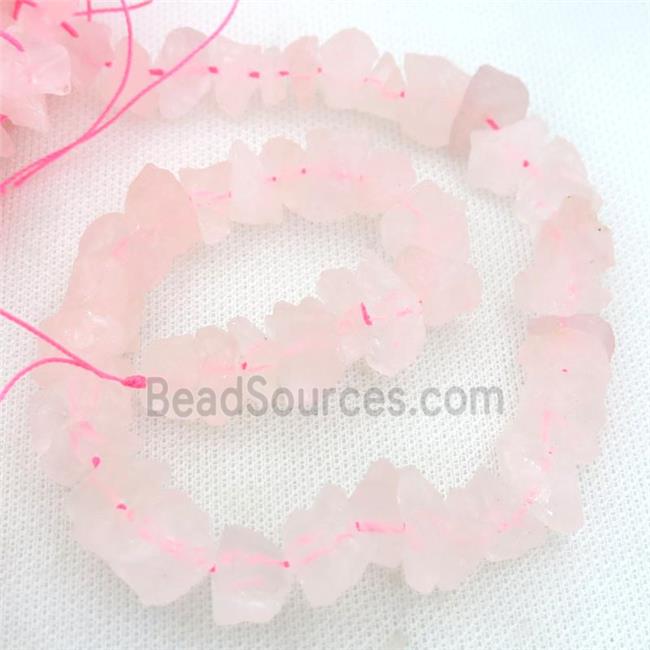 Rose Quartz chip beads, freeform