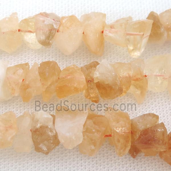 raw Citrine chip beads, freeform