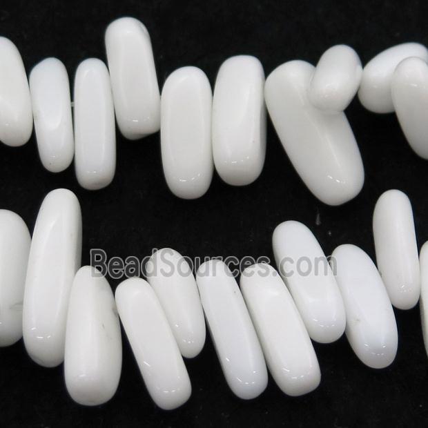 white Porcelain chip beads