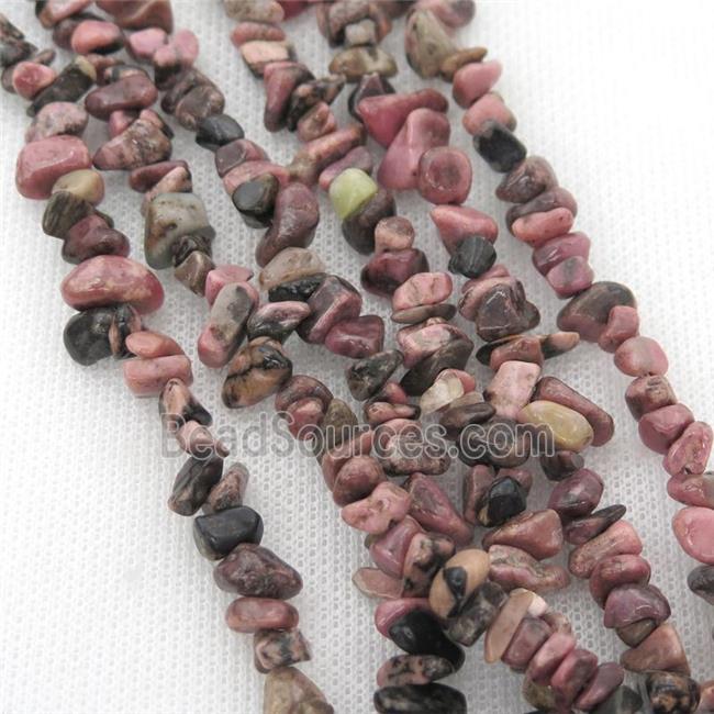 Rhodonite chip beads