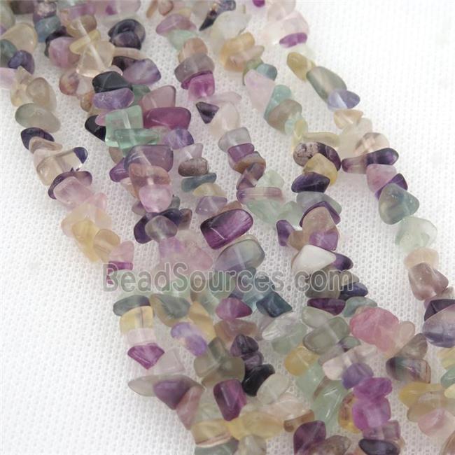 Fluorite chip beads, multicolor