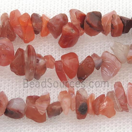 red Carnelian Agate chip beads