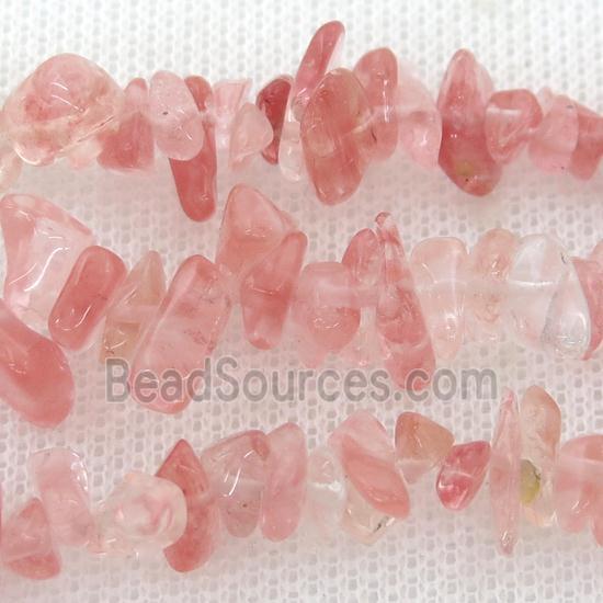 pink watermelon Quartz chip beads