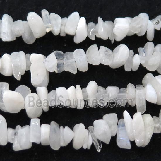 white MoonStone chip beads