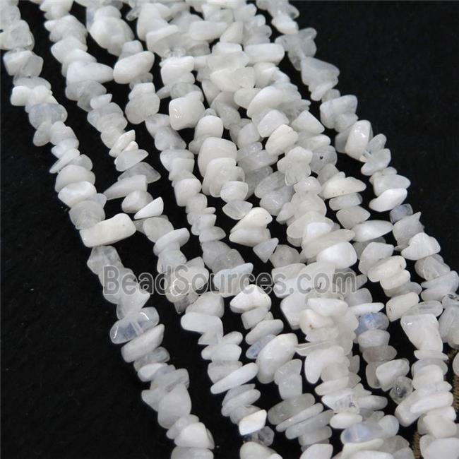 white MoonStone chip beads