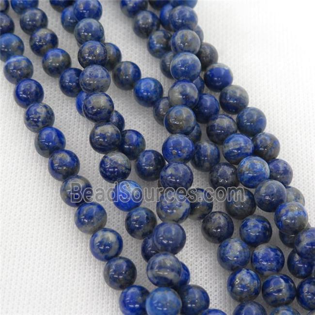 round Lapis beads, blue treated