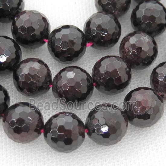 Natural Garnet Beads Faceted Round