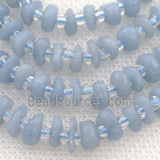 blue Angelite rondelle beads