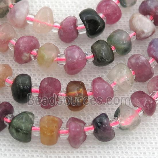 Tourmaline rondelle beads, multicolor