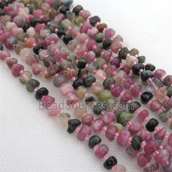 Tourmaline rondelle beads, multicolor