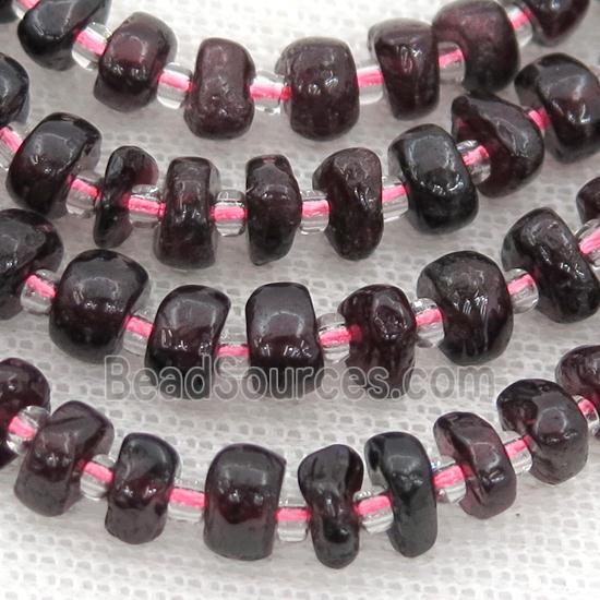 Garnet rondelle beads