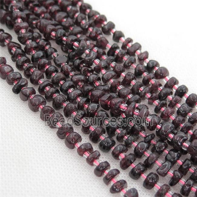 Garnet rondelle beads