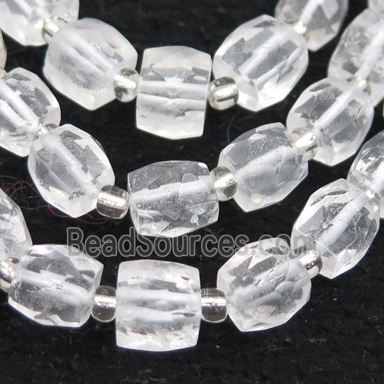 Clear Quartz Beads, faceted cube