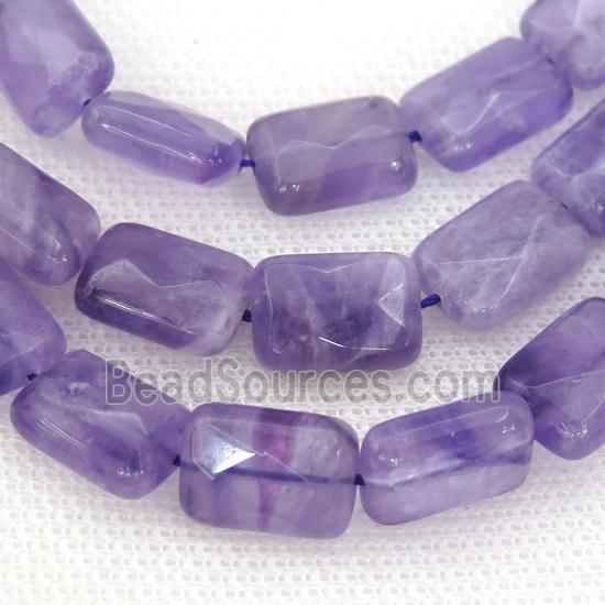 purple Amethyst Beads, faceted rectangle