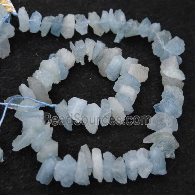 blue Aquamarine Beads, freeform