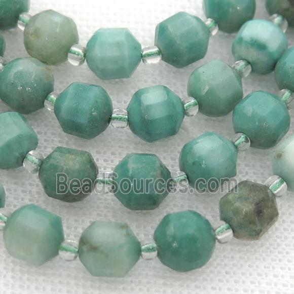 green Grass Agate bullet beads