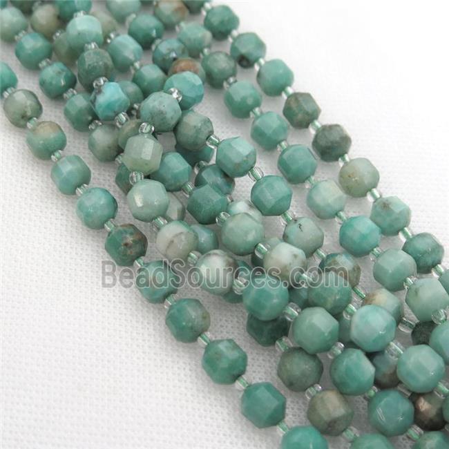 green Grass Agate bullet beads