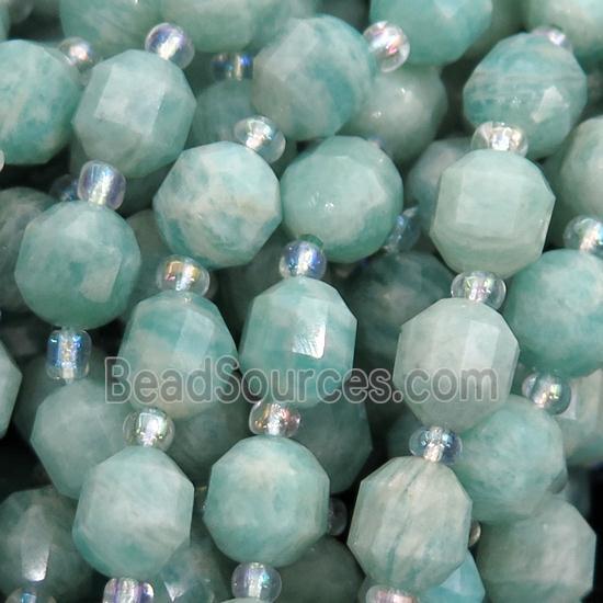 green Amazonite bullet beads