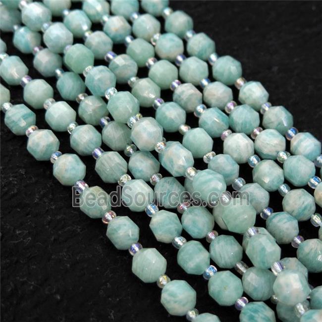 green Amazonite bullet beads