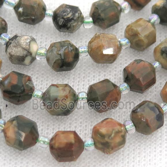 green Rhyolite bullet beads