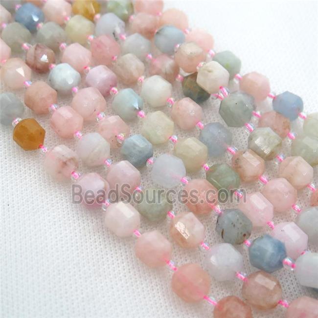 Morganite bullet beads, mix color