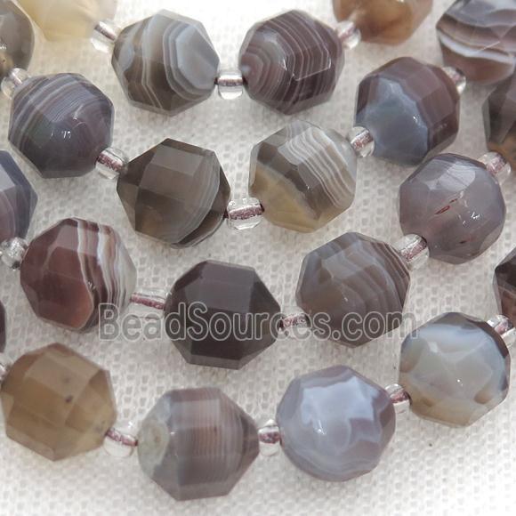 gray Botswana Agate bullet beads