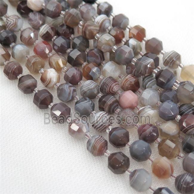 gray Botswana Agate bullet beads