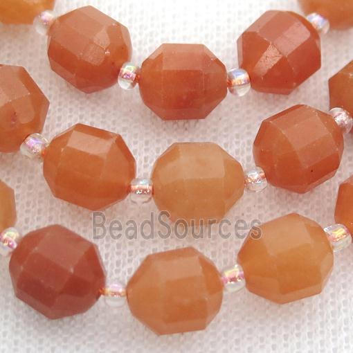 red Aventurine bullet beads