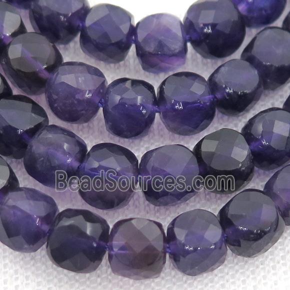 purple Amethyst Beads, faceted cube