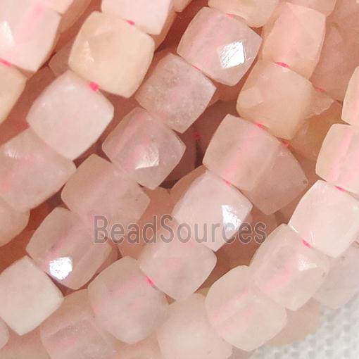 pink Aventurine Beads, faceted cube