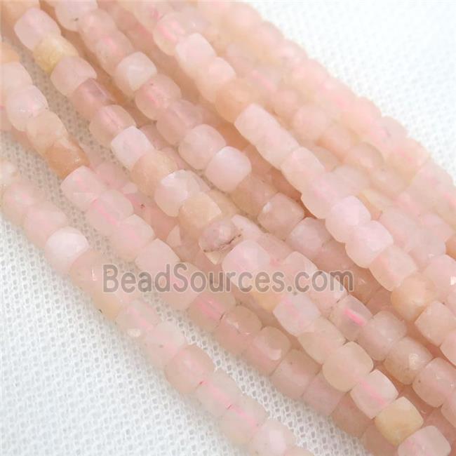 pink Aventurine Beads, faceted cube