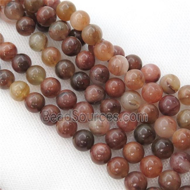 Red Chlorite Quartz Beads Smooth Round