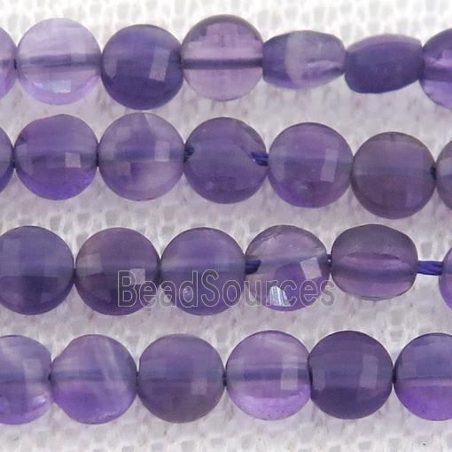 purple Amethyst Beads, faceted circle