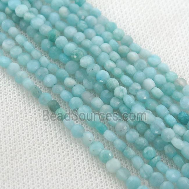 Amazonite Beads, faceted coin