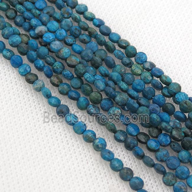 Chrysocolla Beads, faceted circle