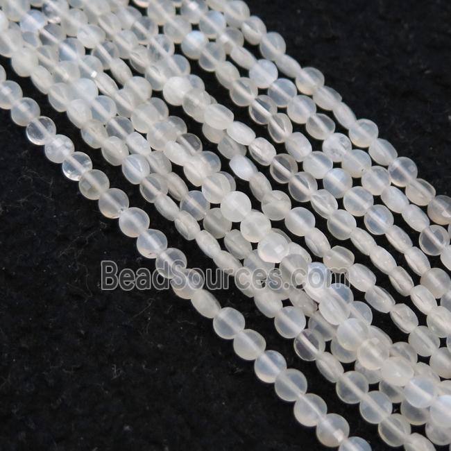 white MoonStone Beads, faceted circle