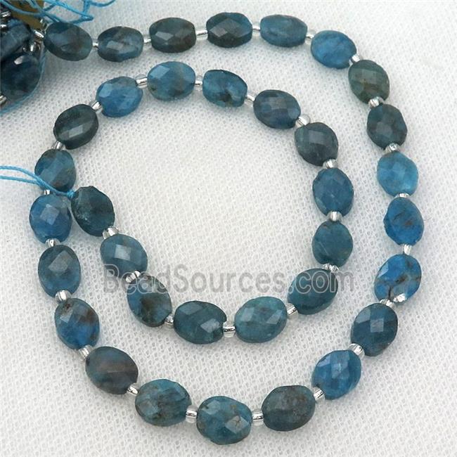 blue Apatite Beads, faceted oval