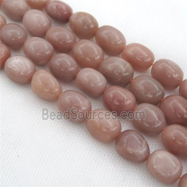 peach MoonStone Beads, freeform