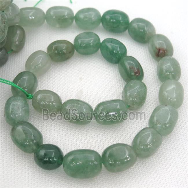 green Strawberry Quartz nugget beads, freeform