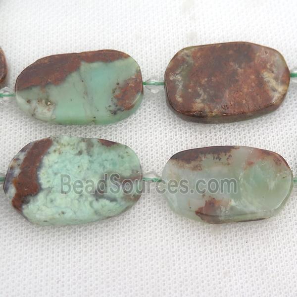 green Australian Chrysoprase oval beads