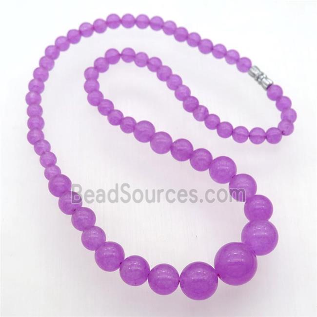 hotpink Malaysia Jade Necklaces with screw clasp