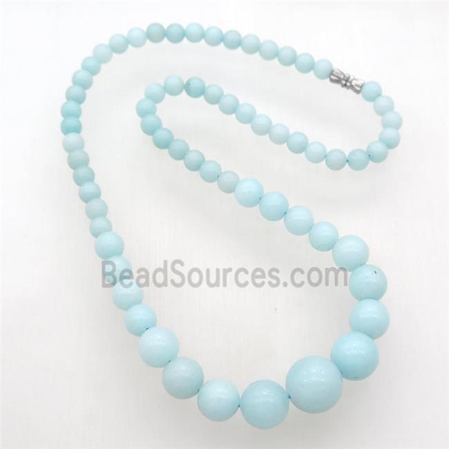 blue Malaysia Jade Necklaces with screw clasp