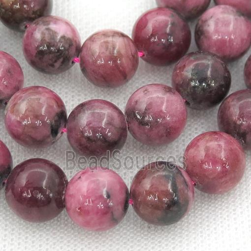 red African Rhodonite Beads, round, AA-grade