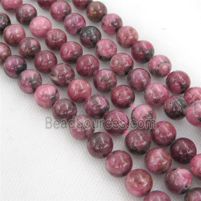 red African Rhodonite Beads, round, AA-grade