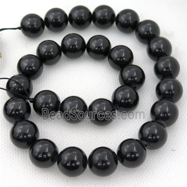 black Tourmaline Beads, round