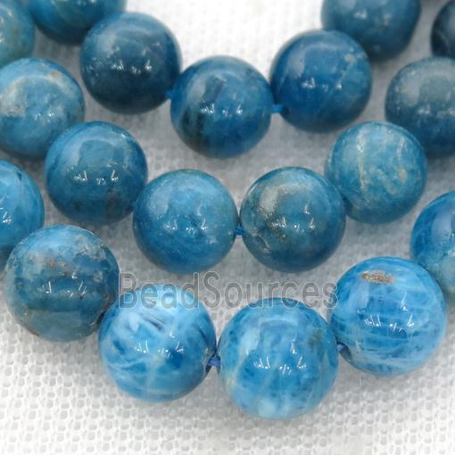 blue Apatite Beads, round